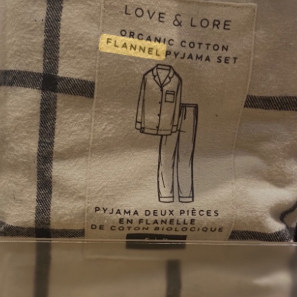 NWOT Love and Lore Organic Cotton Flannel Pajama size S - Picture 2 of 3
